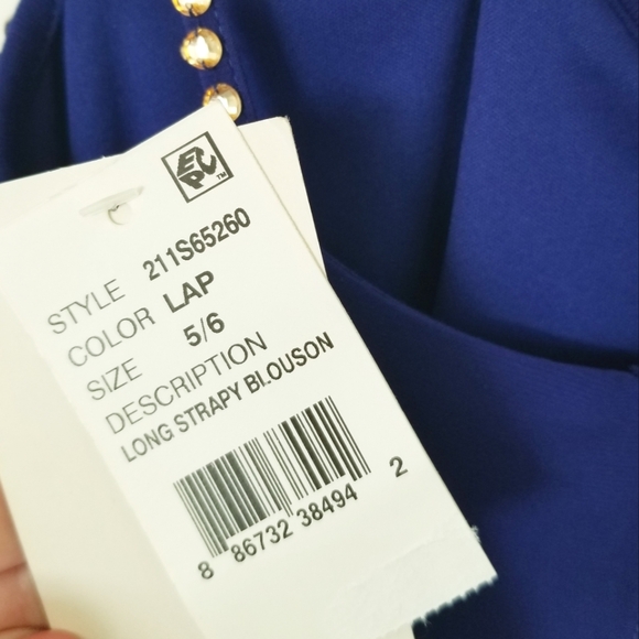 Adrianne Papell Cobalt Blue Formal Dress Rhinestone Crystal Straps Designer NWT - Picture 12 of 15